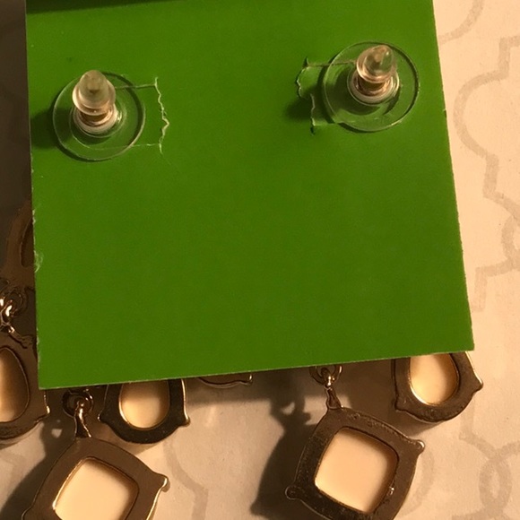 REDUCED) NWOT KATE SPADE WHITE CHANDELIER POST EARRINGS - Picture 7 of 7